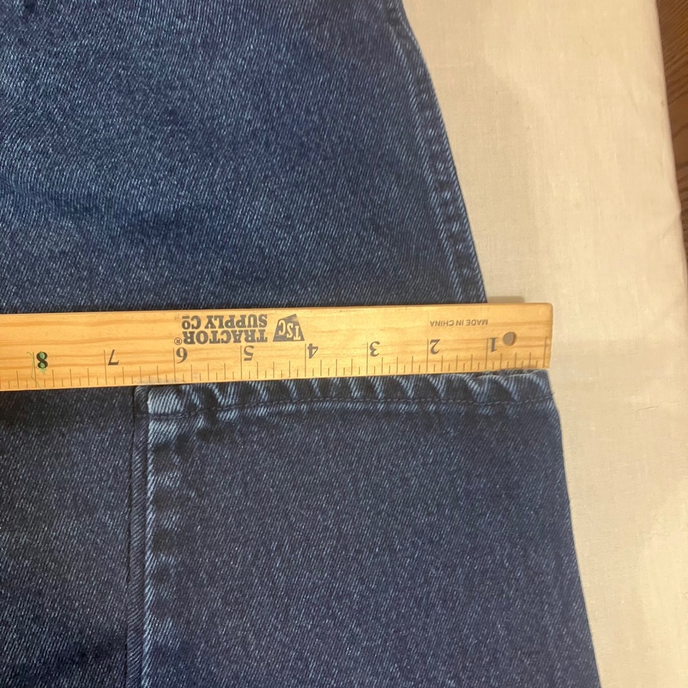 Vintage Bill Blass High Rise Pleated Mom Jeans Dark Wash Blue Tapered Size 16 - Picture 3 of 10
